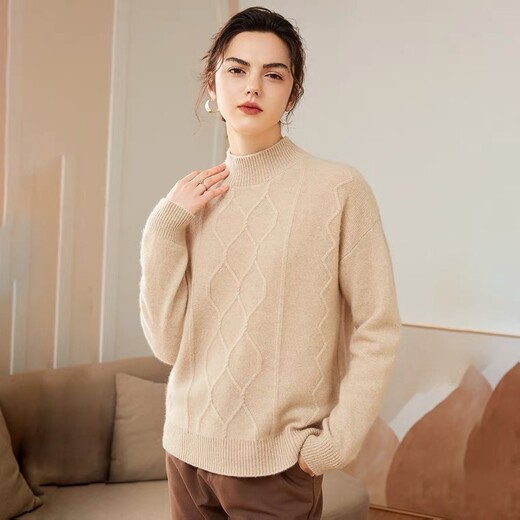 劳斯恩蒂冬季新款牦牛绒毛衣纯色宽松针织打底衫品牌羊绒衫拿货