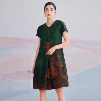 中老年夏裝尾貨香云紗連衣裙真絲上衣品牌庫存服裝