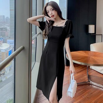 悅海夏裝新中式連衣裙改良旗袍品牌折扣女裝拿貨