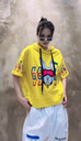 寬松大版型女裝連帽T恤短袖上衣潮牌時(shí)尚女裝