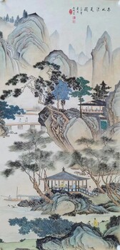畫家王剛老師仿古山水，顏色清雅素麗，結(jié)構(gòu)飽滿大氣