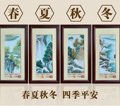 刘永森大师创作景泰蓝掐丝珐琅春夏秋冬画