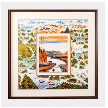 江山國畫掐絲琺瑯圖珍藏張同祿大師作品
