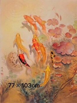 當(dāng)代畫(huà)壇畫(huà)魚(yú)名家吳文健錦鯉圖