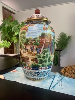 戴嘉林景泰藍(lán)《清明上河圖·大罐》通景琺瑯畫景泰藍(lán)大罐