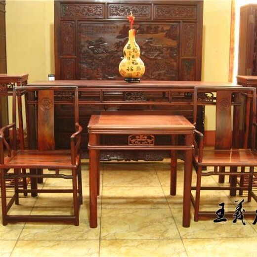 老挝大红酸枝圈椅纯手工雕刻，济宁王义缅甸花梨沙发
