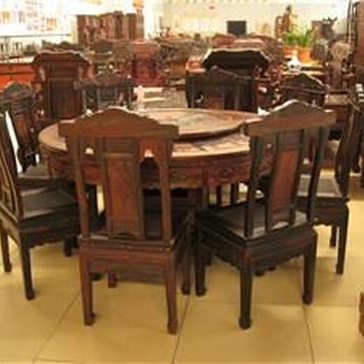 王义红木大红酸枝餐桌传承古典，缅甸花梨家具
