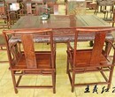 王義紅木大紅酸枝餐桌精雕細琢，紅木餐桌圖片