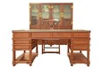 济宁王义红木缅甸花梨办公桌家具木纹清晰，大红酸枝家具