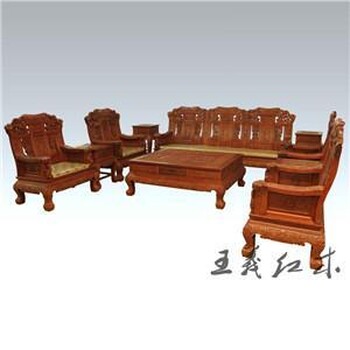 王义红木大红酸枝沙发,艺术创作王义红木红木家具