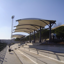 膜结构看台学校操场景观设计张拉膜户外体育场遮阳雨棚