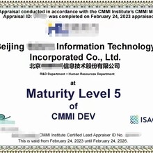 CMMI3软件能力成熟度认证，加急