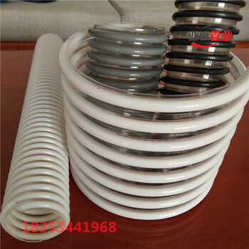 TPU塑筋螺旋增强软管耐磨吸料管食品级塑料管