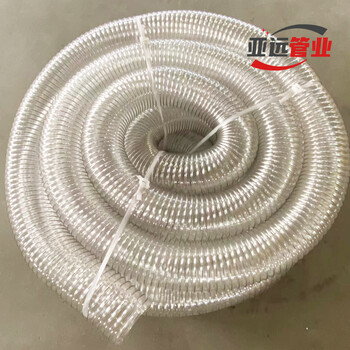 不锈钢丝透明聚氨酯软管聚醚不锈钢丝管304钢丝管
