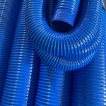 蓝色PVC塑筋管工业排风排气管两端带平头波纹管