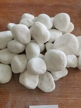 庭院景观铺路白石子-白色卵石20-30毫米-园林园艺磨圆白色砾石子