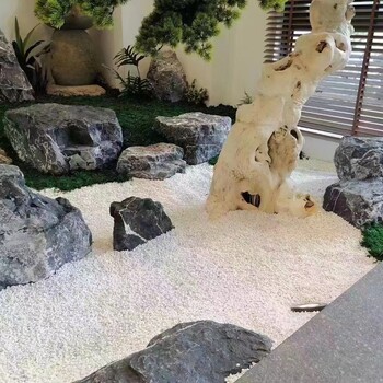 人造景觀室內(nèi)園林白色礫石-枯山水散放白石子-雪花白石子3-5毫米
