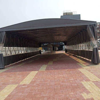 濰坊大型推拉雨棚移動(dòng)倉(cāng)庫(kù)遮陽(yáng)頂篷籃球場(chǎng)廠房過(guò)道蓬遙控電動(dòng)蓬