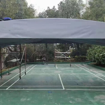衡阳大型移动雨棚伸缩推拉蓬篮球场棚透明移动大棚排挡遮阳推拉棚