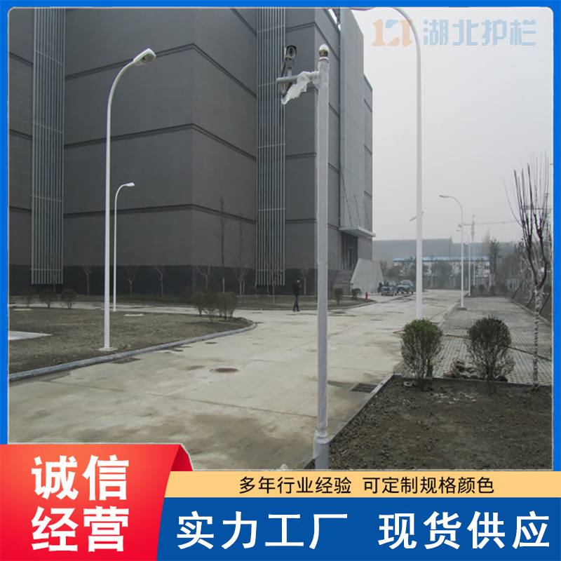 武汉江岸太阳能路灯杆摄像机立柱支架