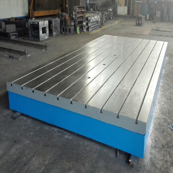 远鹏铸铁检验桌钳工平板划线测量实验台T型槽装配焊接工作台