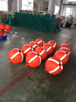耐腐蚀海上警戒线浮球40公分直径塑料球反光警戒浮球