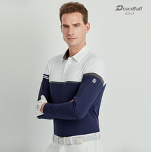 Deanball（迪恩鲍尔）男士高尔夫运动休闲长袖T恤翻领撞色POLO衫保暖舒适