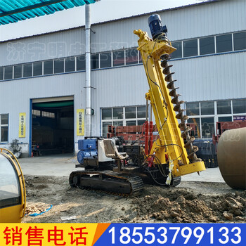 青海光伏打樁機液壓錘打樁偏遠地區(qū)太陽光伏打樁工程鉆孔機挖機