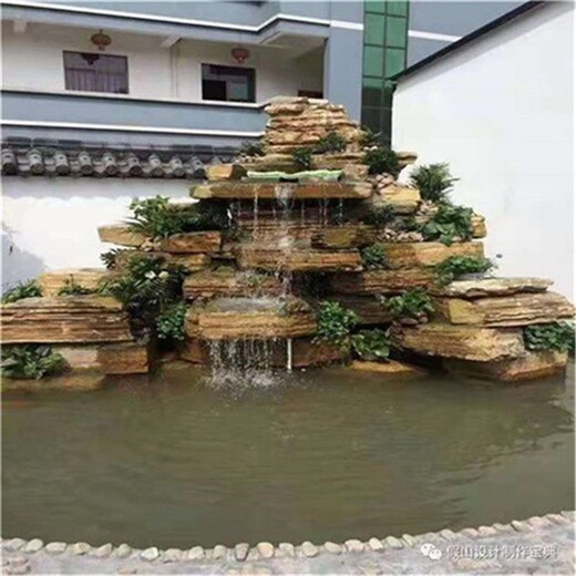 邯郸邱县假山,室内小型假山流水喷泉现场制作