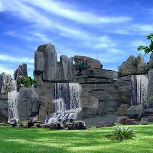 自贡假山,数码水帘喷泉设计施工
