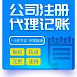 代理记账，记账报税，公司注册、变更、注销，税收筹划