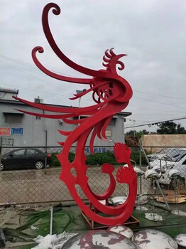 大型不銹鋼鳳凰雕塑、抽象不銹鋼鳳凰雕塑