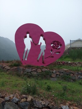 愛情主題雕塑不銹鋼公園愛心雕塑
