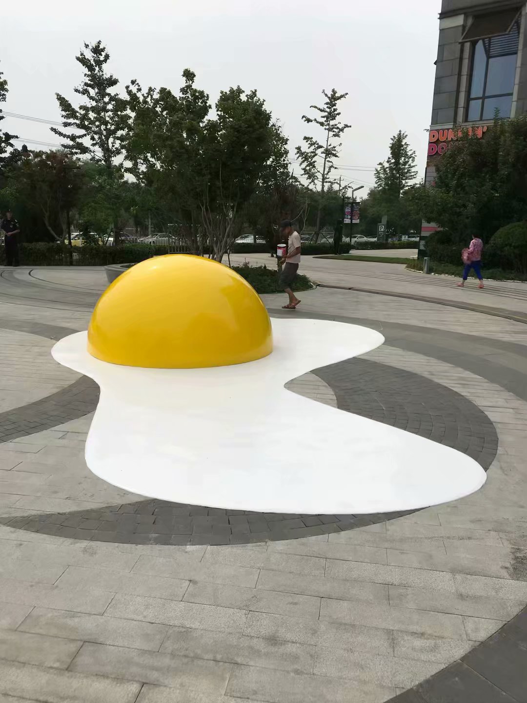 不锈钢荷包蛋雕塑不锈钢异型雕塑
