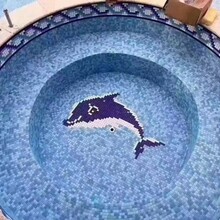 泳池马赛克批发厂家个性拼图蓝色马赛克瓷砖图片
