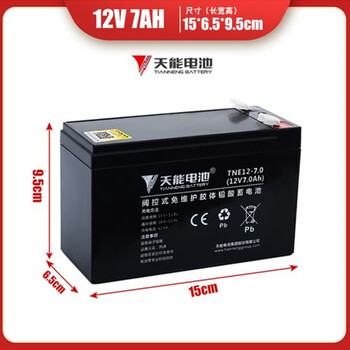 天能免維護(hù)鉛酸蓄電池TN12-12/12V12AH機(jī)房備用蓄電池