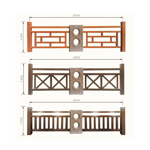 吉林铸造石栏杆施工方案-仿木长廊河道仿木护栏安装