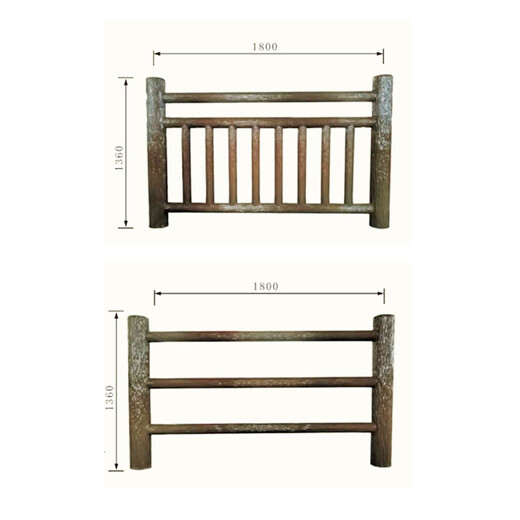 吉林景区仿古树木栏杆-河道景区水泥仿木栏杆制作经验