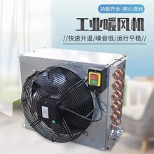 湖南株洲市蒸汽熱水暖風(fēng)機(jī)由鋼制散熱器風(fēng)機(jī)電機(jī)組成圖片