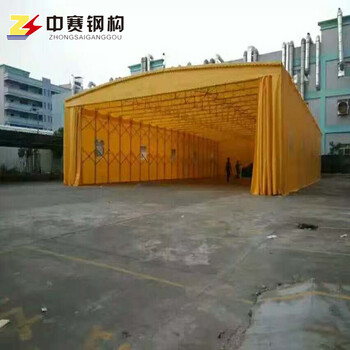 蘭州雨棚廠家批發(fā)活動收縮遮陽蓬移動推拉蓬戶外折疊式倉庫帳篷