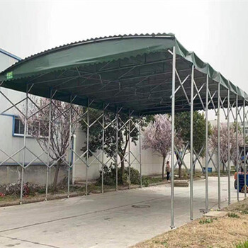 渭南工廠(chǎng)活動(dòng)雨棚移動(dòng)推拉雨棚折疊伸縮遮陽(yáng)蓬大型物流倉(cāng)庫(kù)帳篷