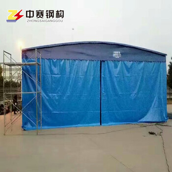 山西折疊推拉雨棚電動伸縮遮陽蓬移動夜市燒烤蓬大型活動倉庫帳篷
