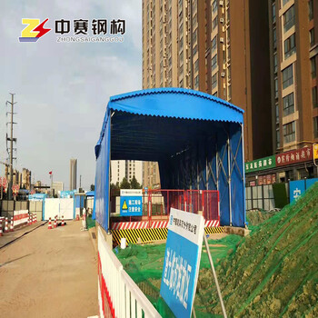 咸陽雨棚廠家批發(fā)活動伸縮遮陽蓬移動推拉雨棚折疊式倉儲帳篷