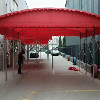 西安大型仓库帐篷活动伸缩遮阳蓬移动推拉雨棚折叠式伸缩蓬