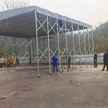 湖北移動雨棚伸縮推拉蓬推拉棚活動棚大型倉庫雨棚推拉式雨棚