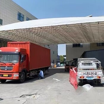 湖北移動推拉雨棚大型物流帳篷戶外電動帳篷廠房伸縮帳蓬