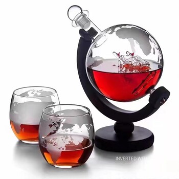 廠家批發高硼硅釀酒器工藝玻璃泡酒瓶創意酒瓶地球儀泡酒瓶