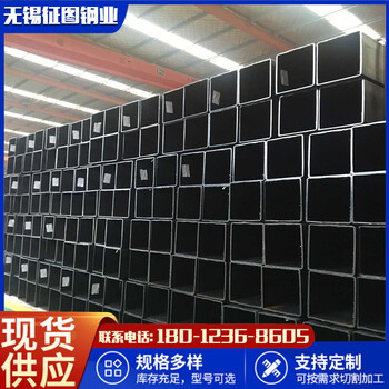 温州Q355B方管厂家钢结构用100x80x4.0定尺全尺寸标注