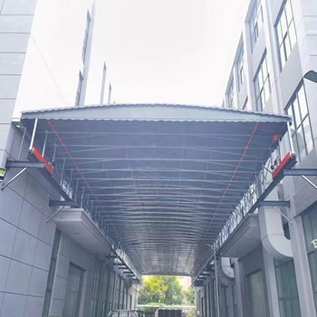 推拉籃球場雨蓬電動倉庫推拉棚移動伸縮雨棚戶外移動推拉雨棚