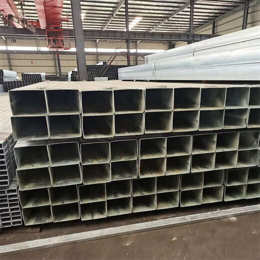 安庆镀锌方管生产厂百利源80方管壁厚定尺全尺寸标注